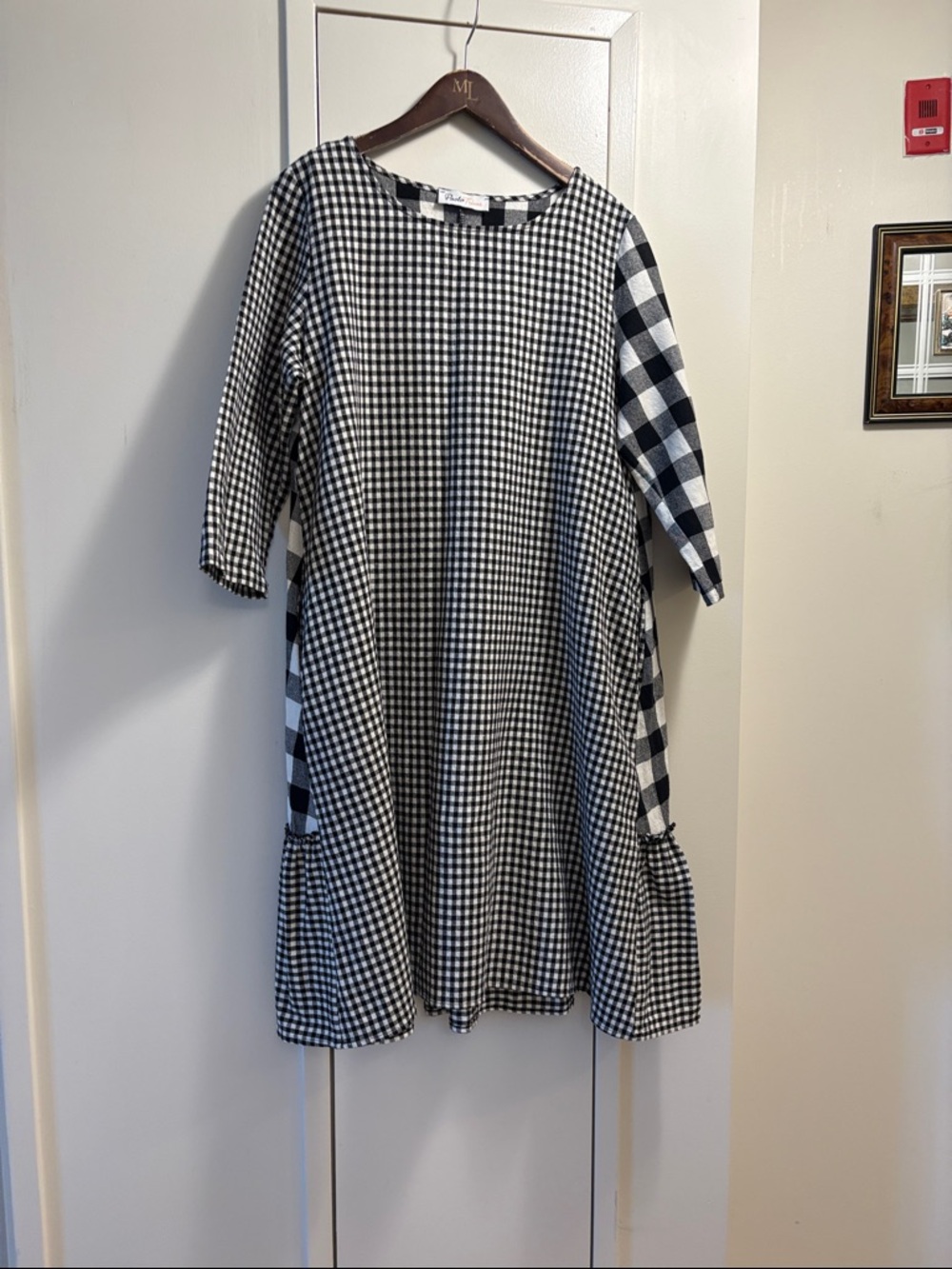 Paolo Tricot Black and White Gingham Dress